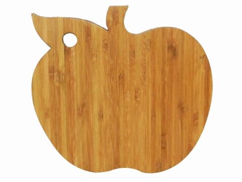 apple-shaped bamboo cutting board